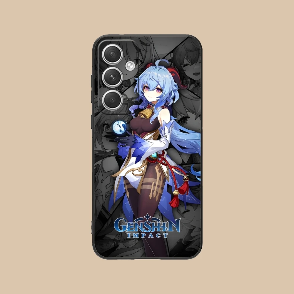 Чехол Genshin Impact Ganyu мобильный телефон для Samsung Galaxy S24 S23 S22 S21 S20 S10 S9 Plus FE Ultra Lite черный
