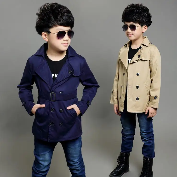 

Kids Clothes Coat Boy Coat Boys Causal 4-12years Trench Outerwear Classic Trench Children For Kids Gentleman