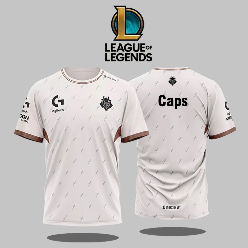 Фото G2 Esports Club 2025 Белый трикотаж League Of Legends CSGO Профессиональная униформа лигиста Футболки по индивидуальному заказу для болельщиков Топы унисекс №2
