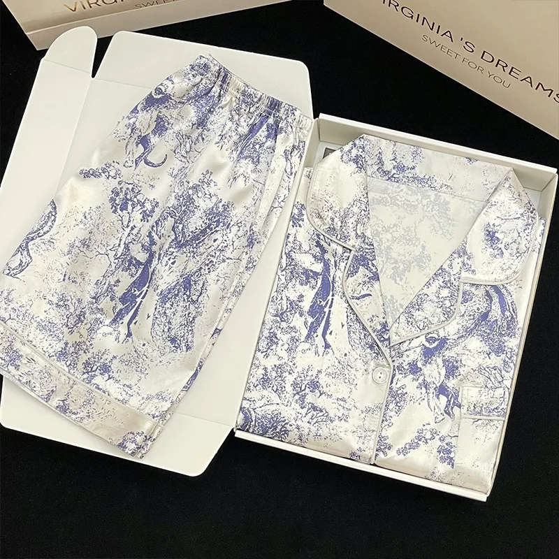 Женская летняя Пижама с коротким рукавом и шортами