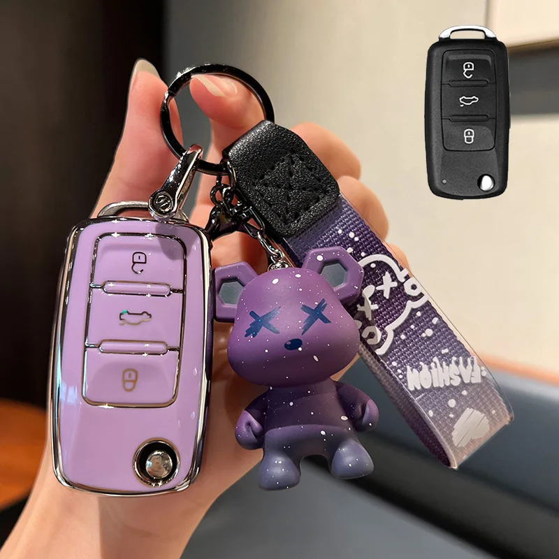 

TPU Car Remote Key Case Cover For Volkswagen VW Polo Golf Passat Tiguan Beetle Caddy T5 Up Eos Skoda Octavia Seat Leon Altea