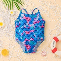 baby strappy one piece swimsuit cute scale print sunsuit baby bathing suit toddler girls swimsuits summer costume kids swimwear