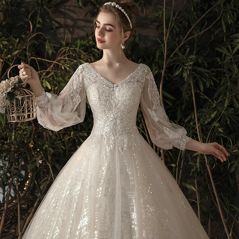 

Master wedding bride princess palace style simple light summer wedding dress