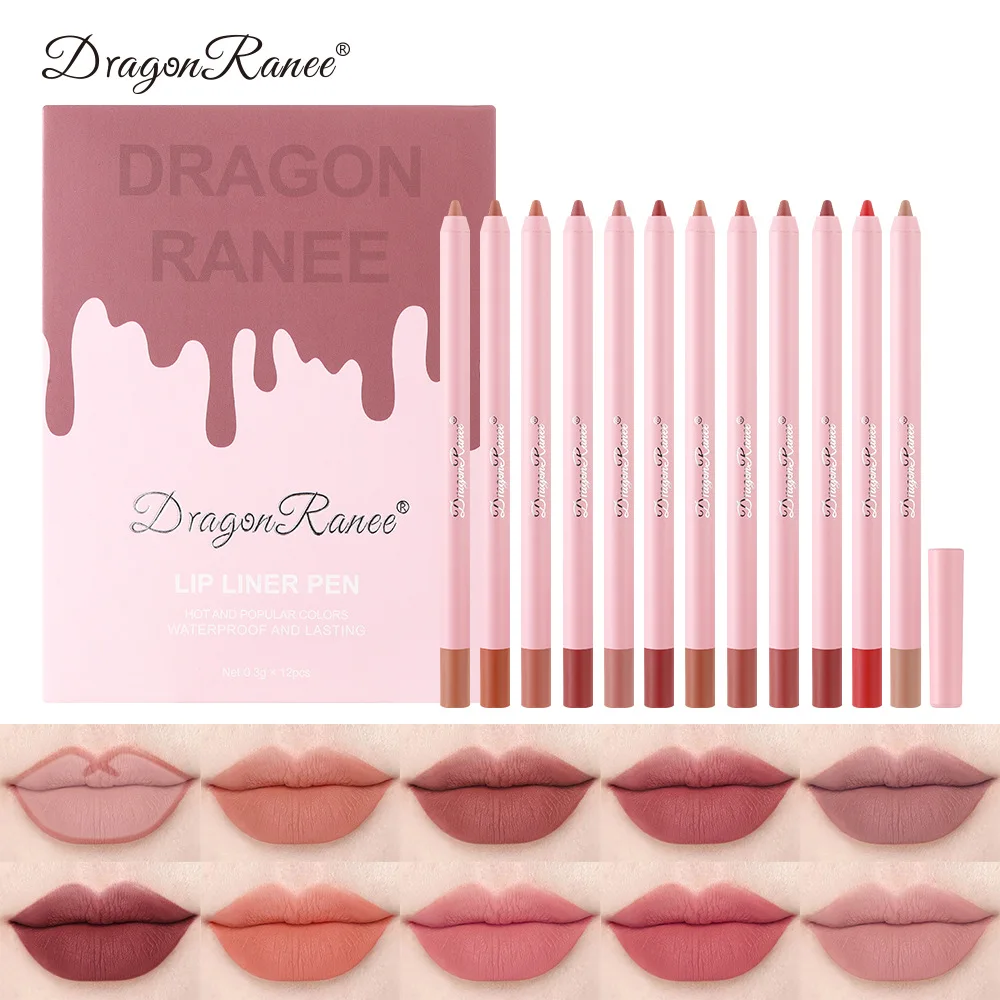 

12Pcs/Set Lip Liner Pencil Velvety Nude Matte Lipliner Waterproof Long Lasting Non-stick Cup Lipstick Lip Liner Pen Cosmetic Set