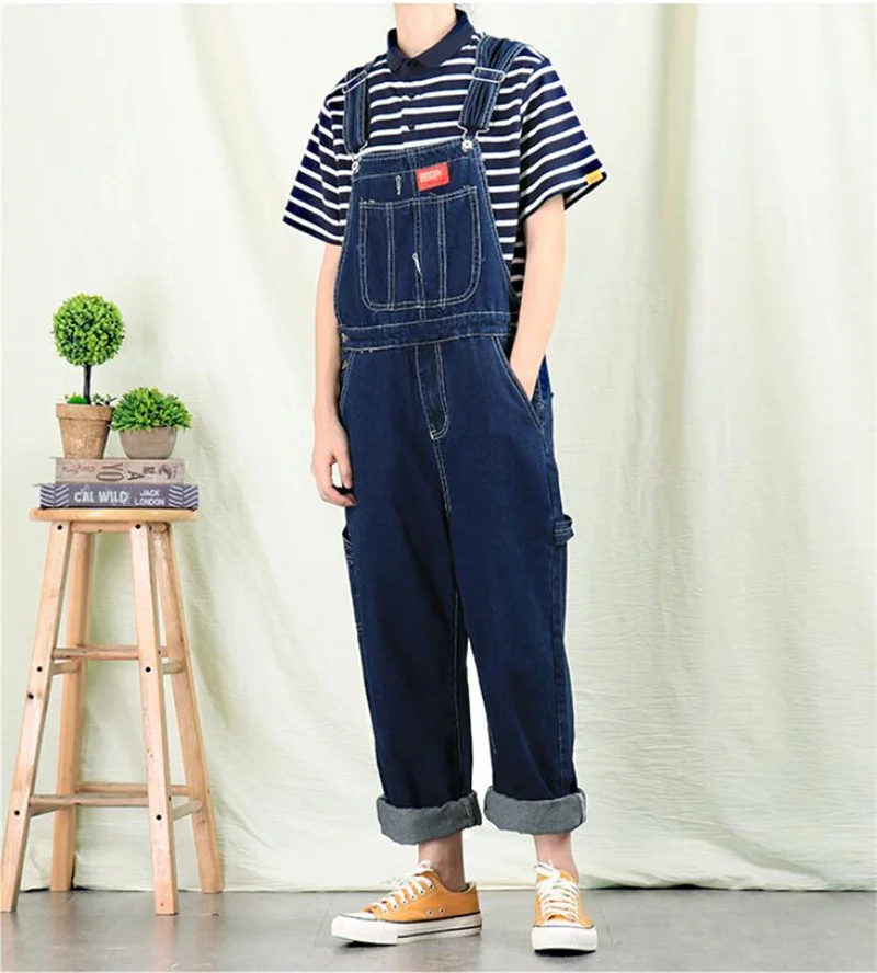 Джинсы для мужчин корейская версия комбинезонов мужские цельные нагрудники