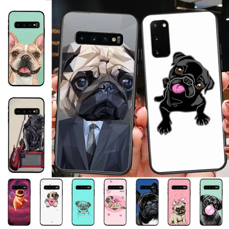 

Pug Dog Painting Phone Case for Samsung S10 21 20 9 8 plus lite S20 UlTRA 7edge