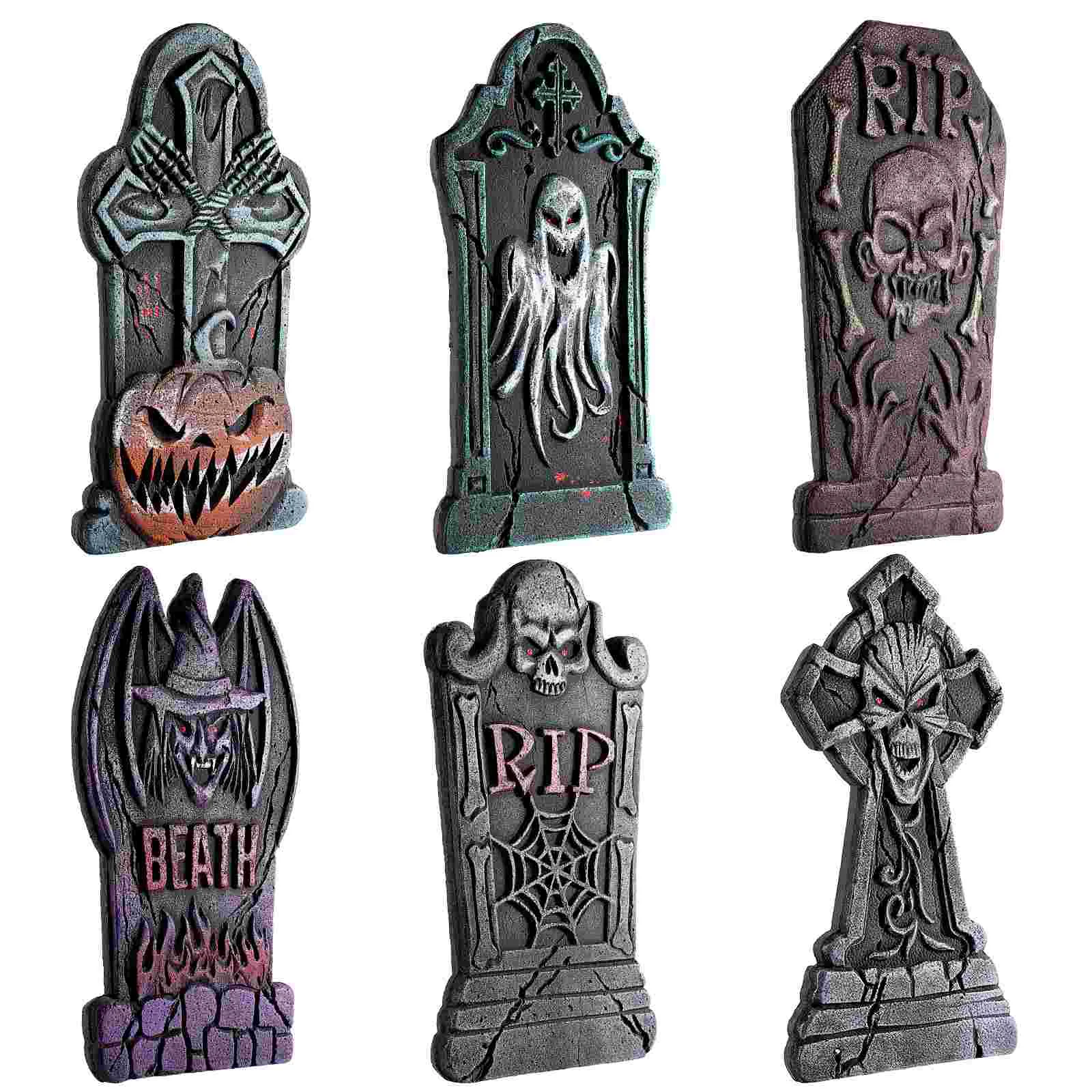 

Halloween Tombstone Graveyard Decor Decorations Headstones Canned Signs Party Supplies Foam Tombstones