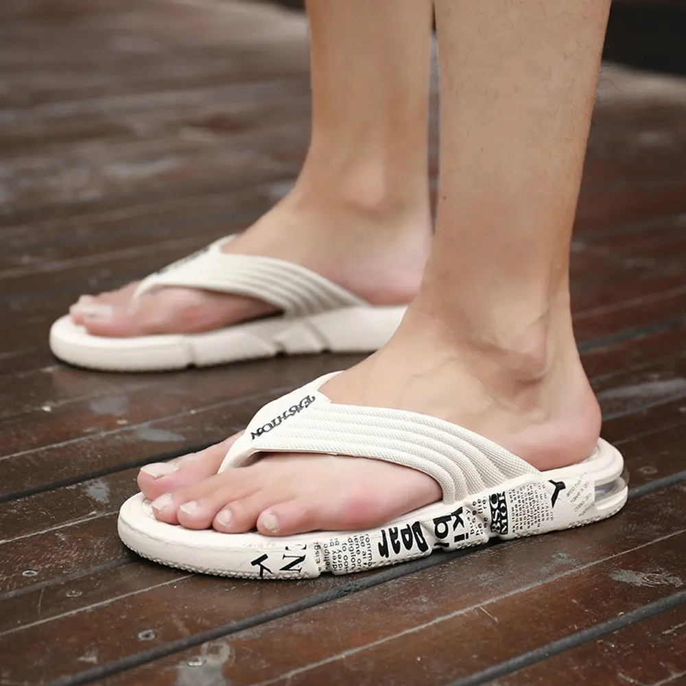 Men Beach Outdoor Casual Flip Flops Summer Home Non-slip Comfort Slippers