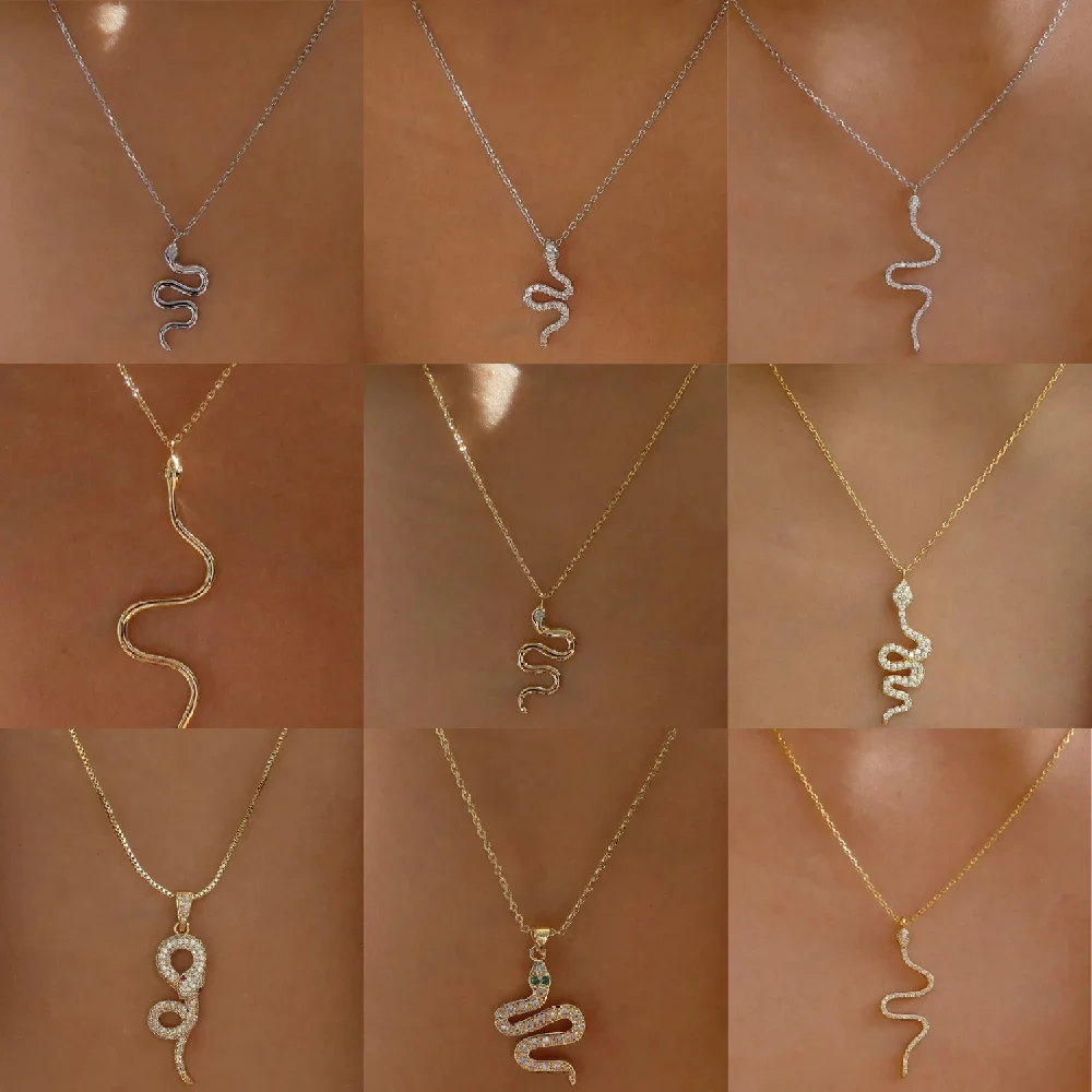

Snake Pendant Necklace Diamond S Shape Snake Pendant Jewelry Necklace Daily Life Party Neck Jewelry Snake Pendant Necklace