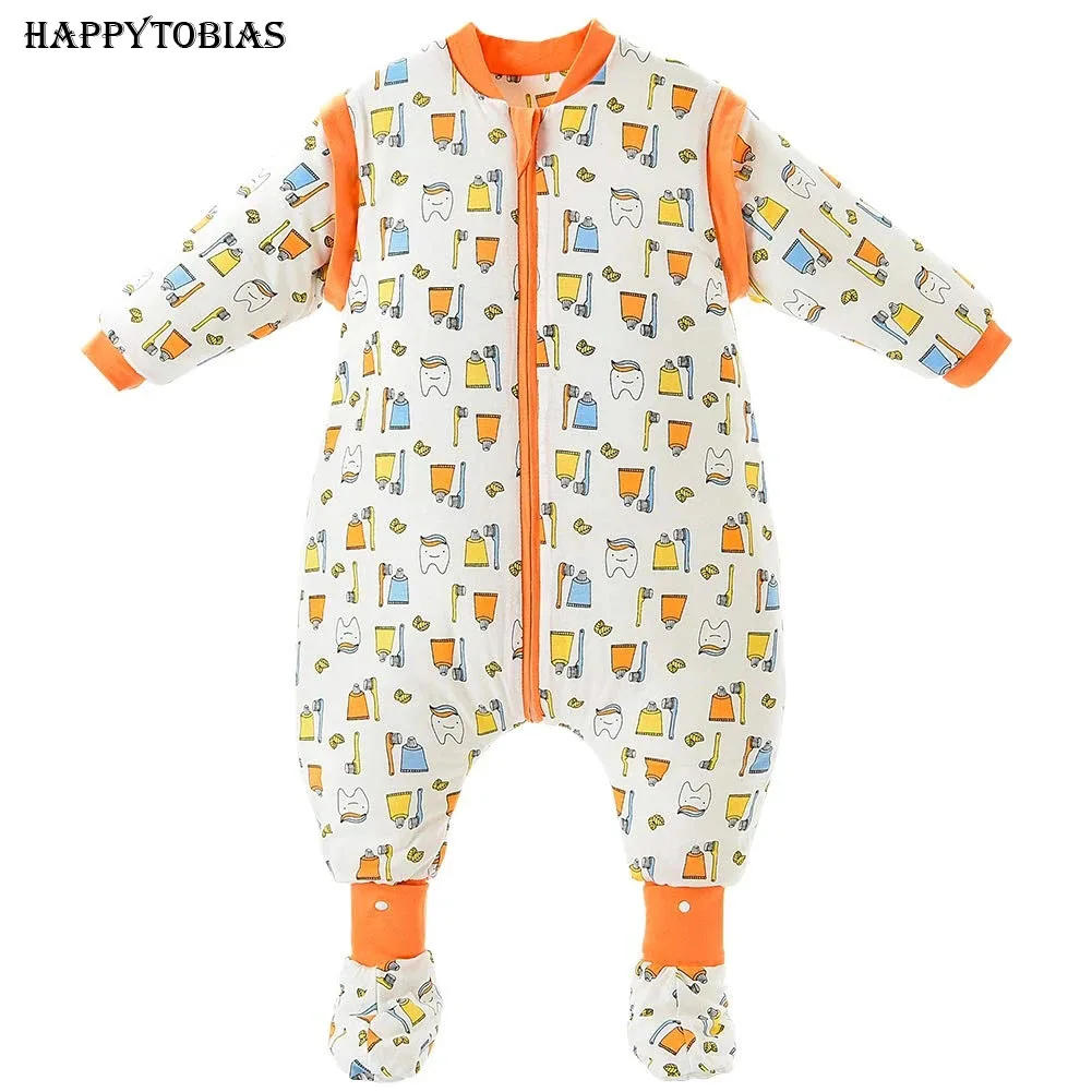 

Happytobias Newborn 2.5/3.5 TOG Baby Sleeping Bags with Foot Leg Long Sleeve Thick Warm Boy Girl Sleepsack Sleepers S11