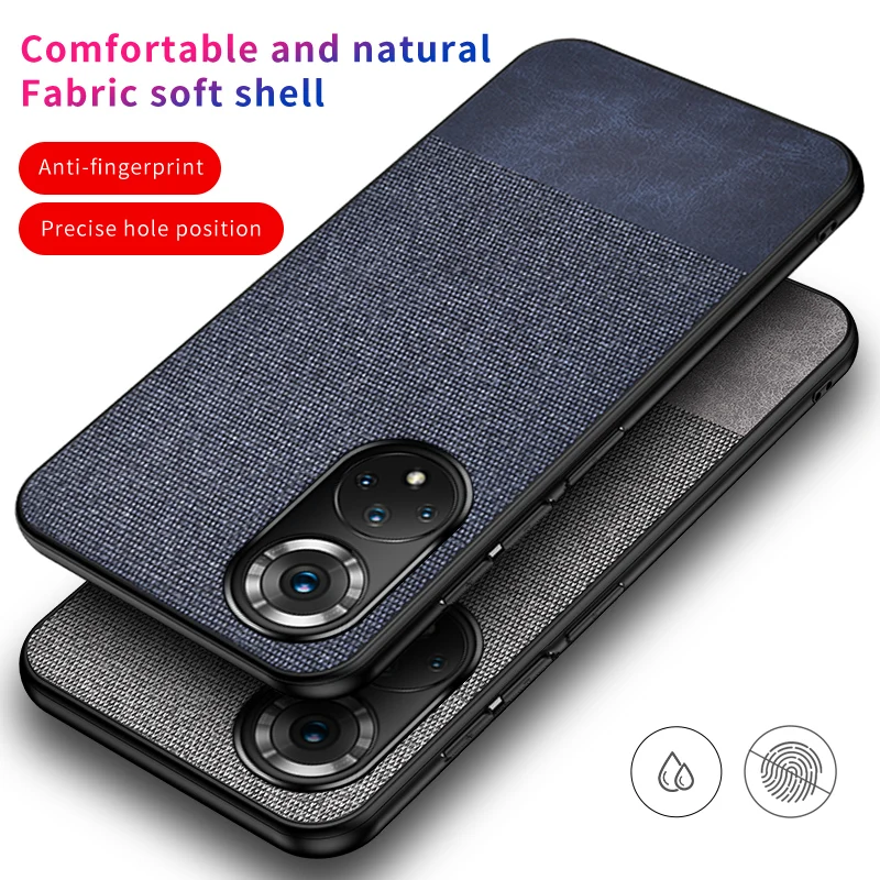 Splicing Canvas Case for Huawei Honor 50 SE Soft Silicone + PC Luxury Fabric Shockproof Phone Cover Huawei Honor 70 60 Pro SE