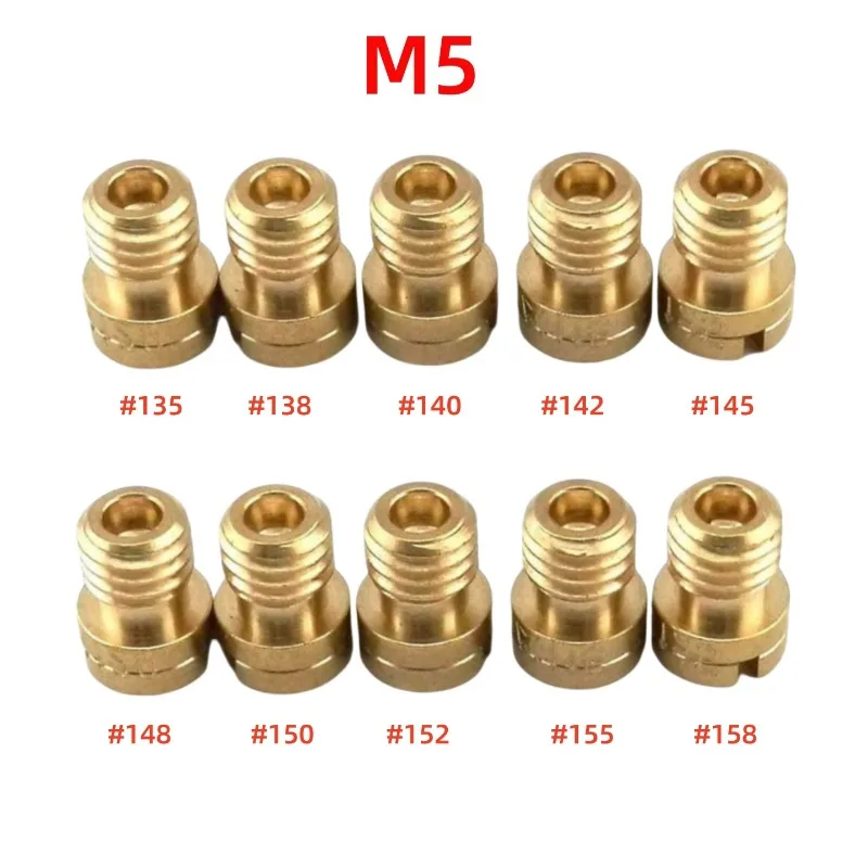 

Упаковка из 10 шт. главных форсунок M5 5 мм для GY6 50cc 139QMB PZ19 Keihin OKO KOSO PWK Mikuni Keihin Карбюраторные топливные форсунки