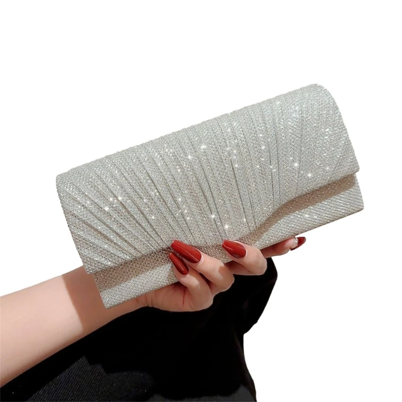 

Shoulder Bag for Women Formal Evening Bag Lady Purse Pleated Clutches Handbag