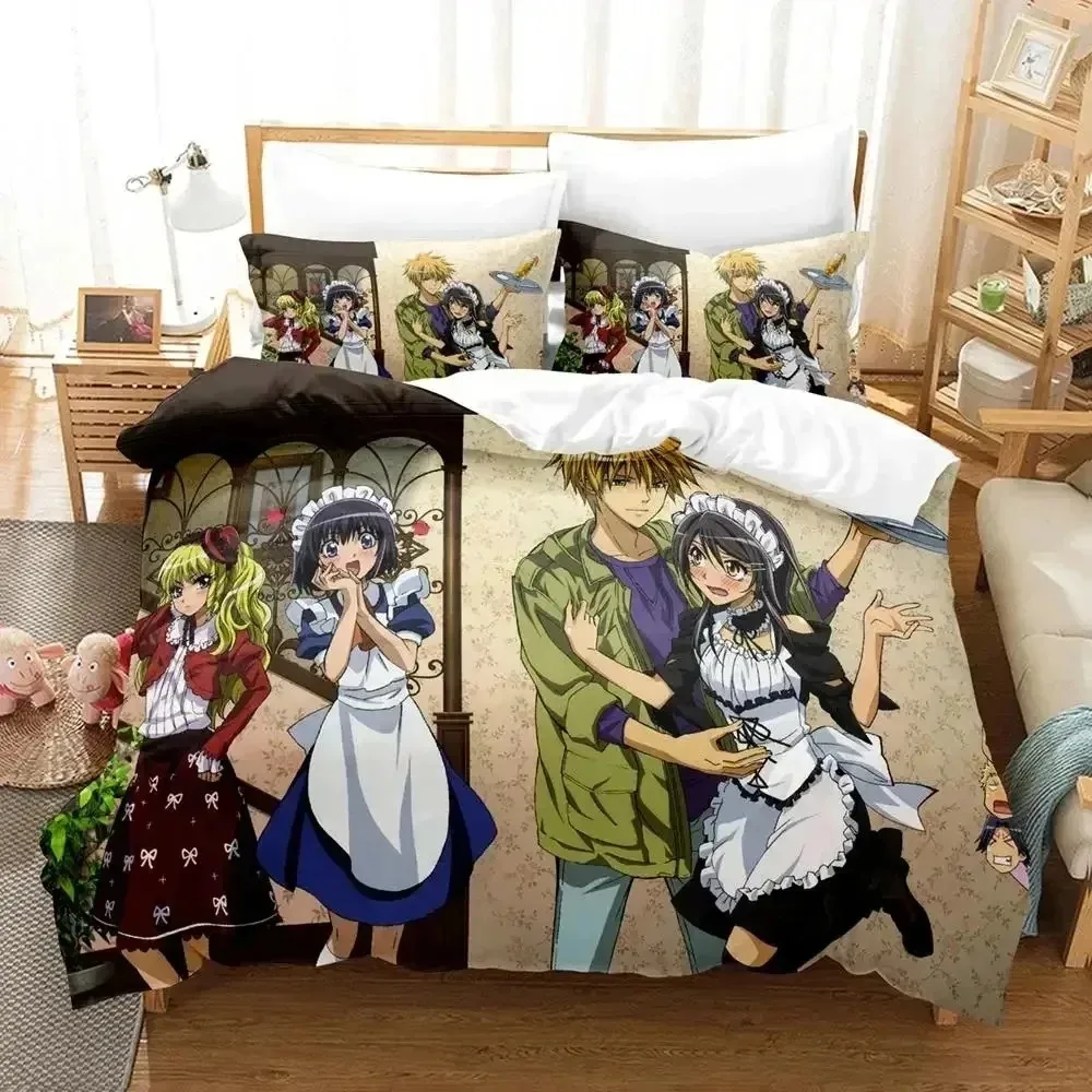 Anime Kaichou wa Maid-sama Usui Takumi Misaki Bedding Set Boys Girls Twin Queen Size Duvet Cover Pillowcase Bed Adult