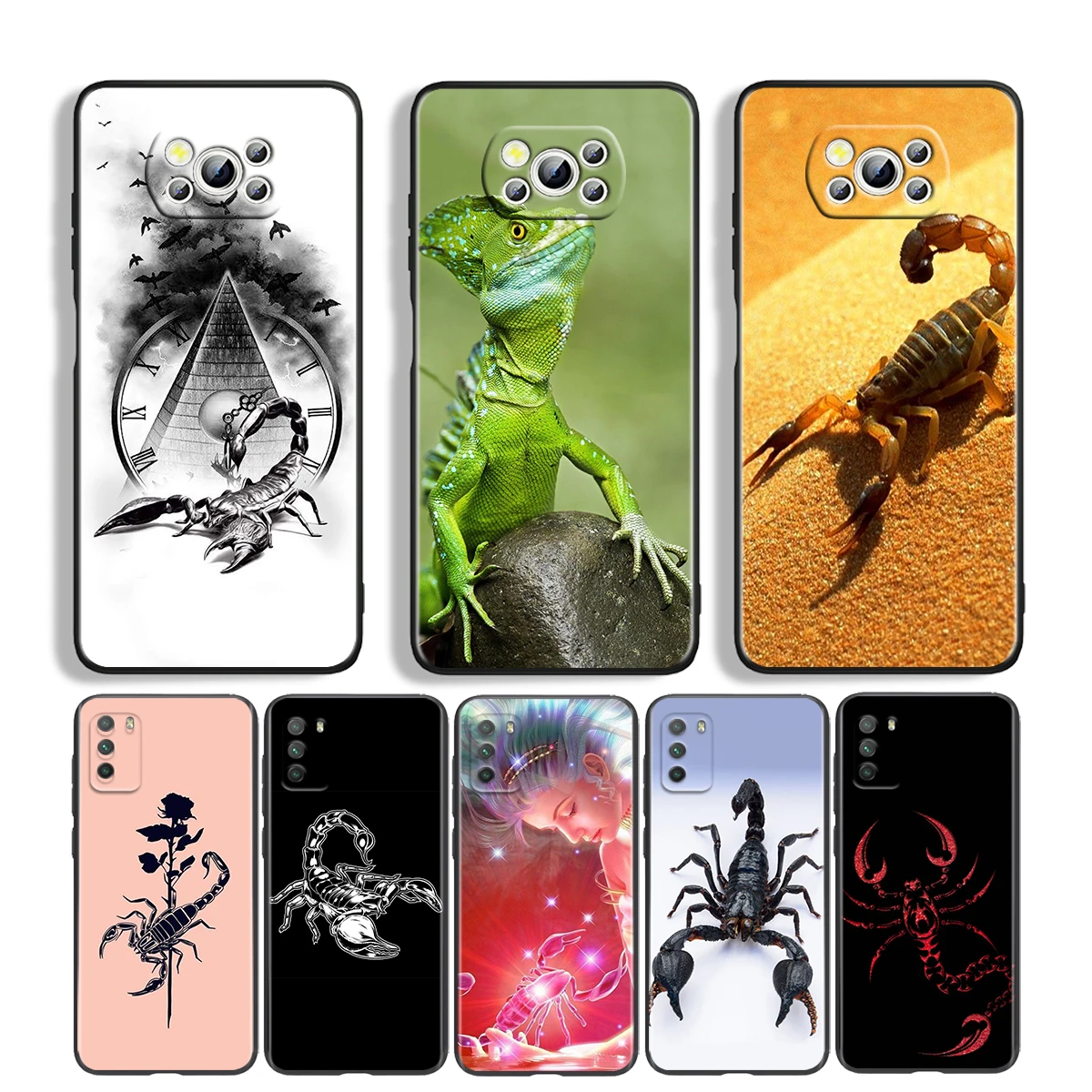 Мягкий чехол для телефона с изображением скорпиона ящерицы Xiaomi Poco M4 X4 X3 NFC F2 F3 GT M3 F1