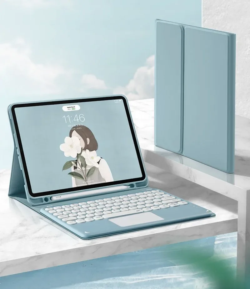 Чехол с сенсорной панелью и Bluetooth-клавиатурой для Samsung Galaxy Tab A7 A8 10 5 X200 T500 S8 S6 Lite 4 X700