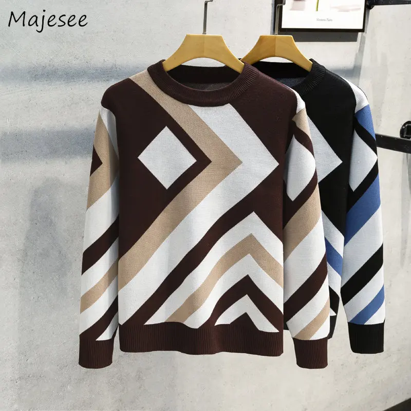 

Men Pullovers Harajuku Gentle Round-Collar Ulzzang Fashion Clothes Teens Casual All-match Knitwear College Chic Hipster Handsome