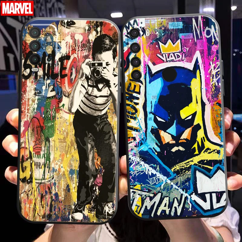 

Marvel Street Graffiti For Xiaomi Redmi Note 10 10S 9 9S 9T 5G 8 8T 7 Pro Redmi 10 9 9T 9AT 9C 8 8A Phone Case TPU