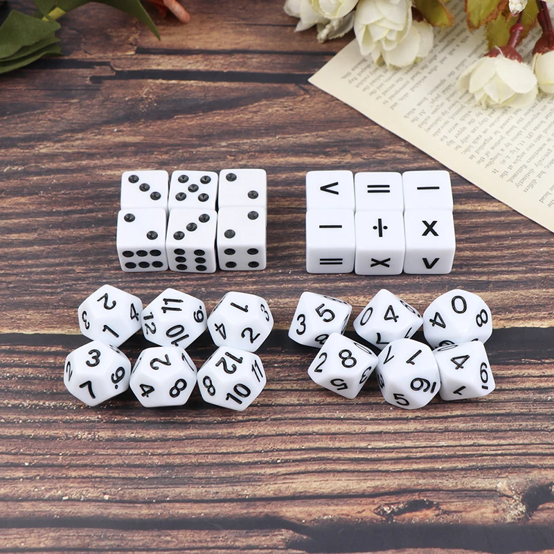 

5/24pcs 16mm Acrylic Fraction Dice Symbol Auxiliary Teaching Tool Add Subtract Children's Math Teaching Puzzle