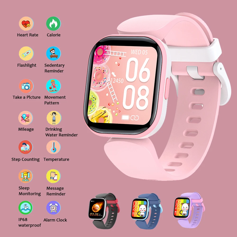 

Kids Smart Watch IP68 Waterproof Heart Rate Monitor Answer Calls Fashion Sports Watches Boys Girls Smartwatch Reloj Inteligente