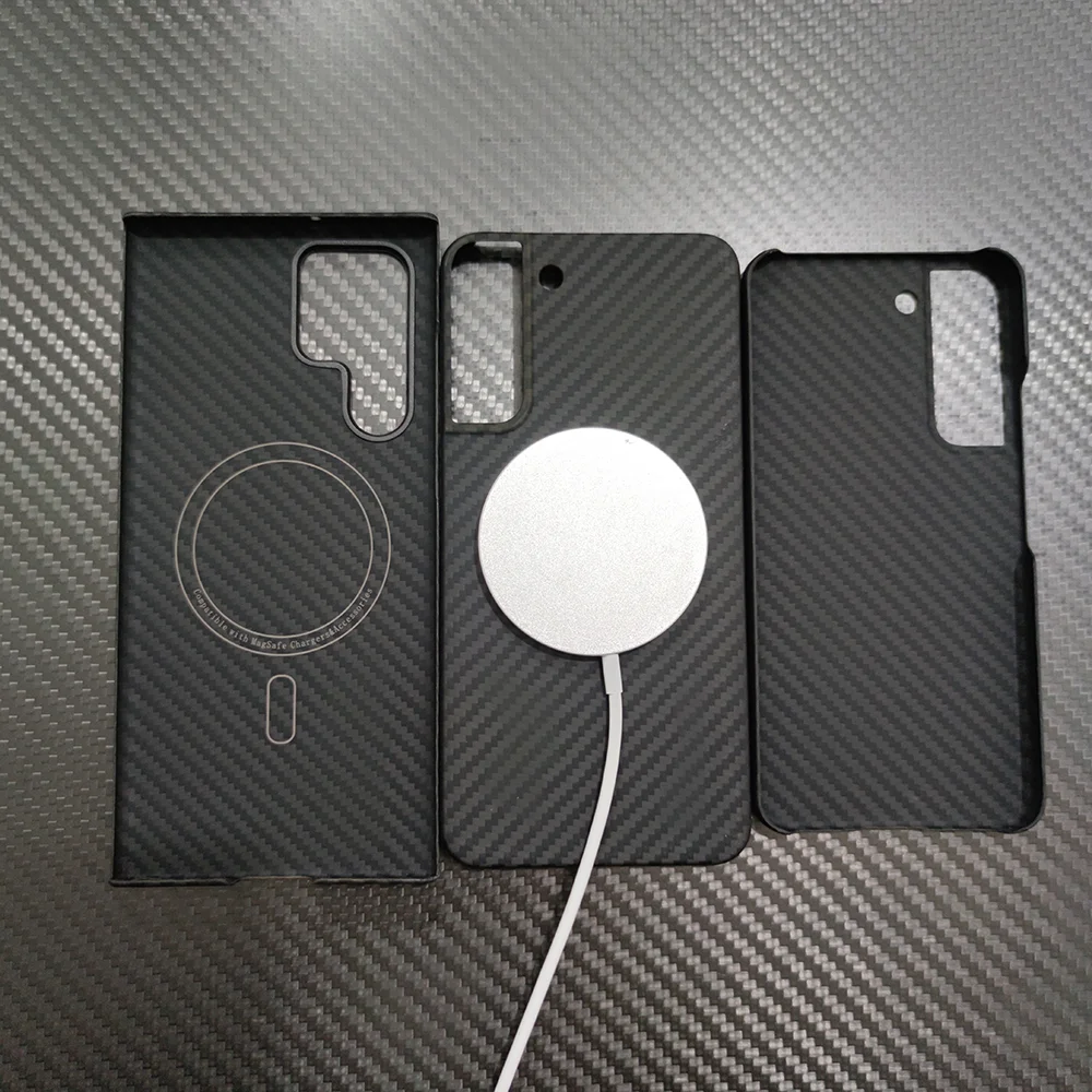 

real aramid fiber case For Samsung Galaxy S22 Ultra for magsafe charger carbon fiber case carbon fiber thin S22 plus /S22 cover