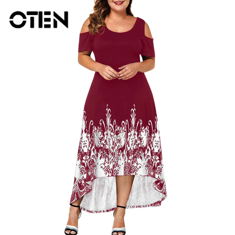 OTEN элегантные платья размера плюс женские с принтом необычные повседневные