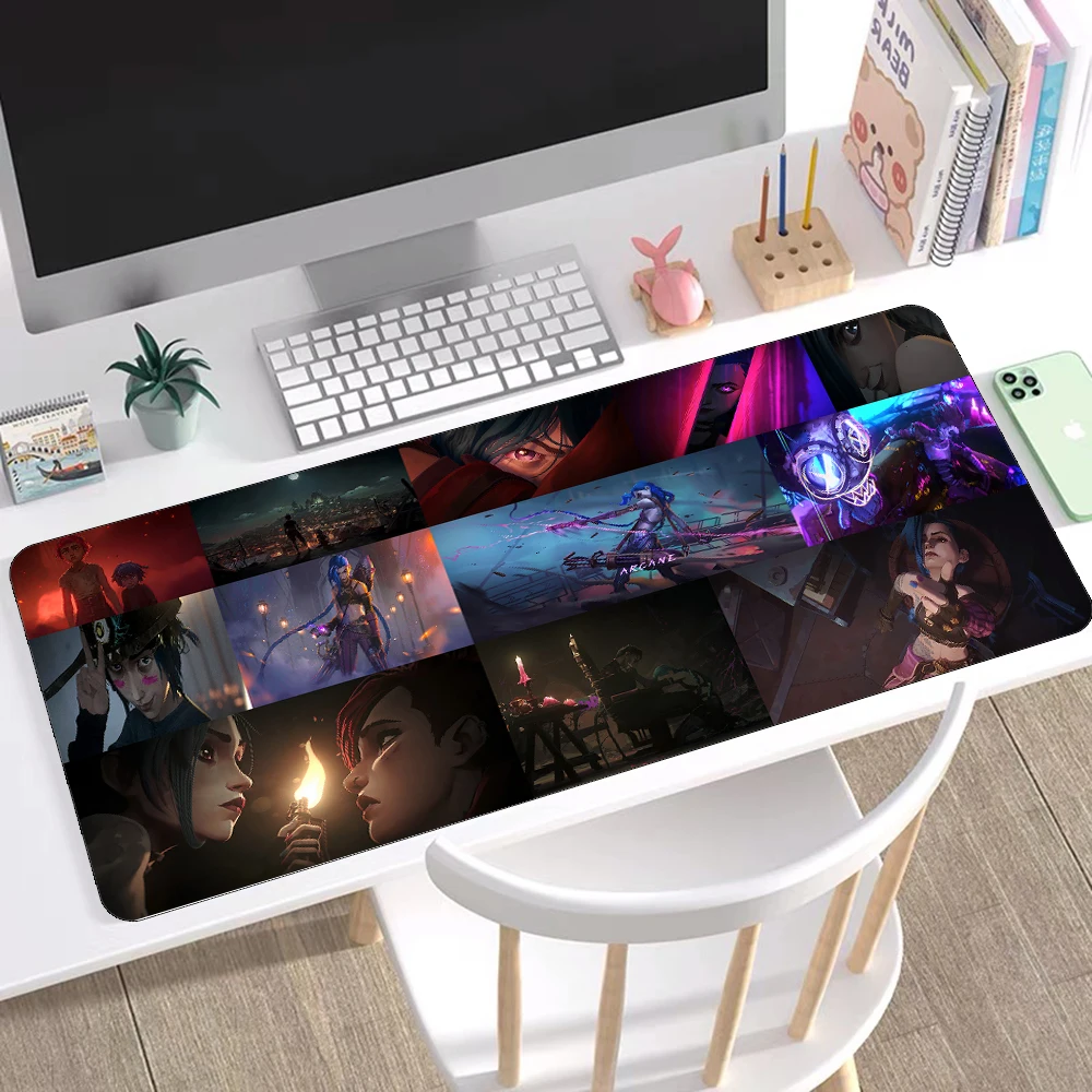 

Jinx Mouse Pad LOL Gamer Mousepad Runaway Loli Desk Mat Arcane Stitched Image Mouse Pad Non-slip Large Mouse Pad Xxl 400x900MM