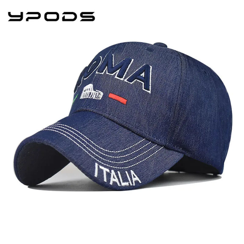 

Cotton New 2021ROMA Large Letter Embroidered Baseball Cap Washed and Old Outdoor Sun Hat