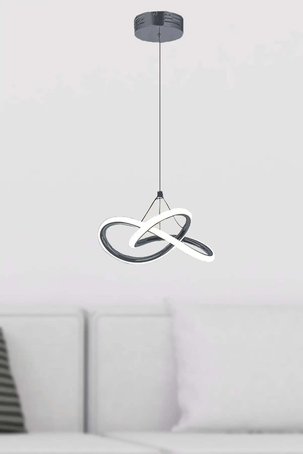 

Современная Подвесная лампа из Боливии, светодиодный светильник Антрацит белого цвета, мощная светодиодная Люстра для гостиной, кухни, зала