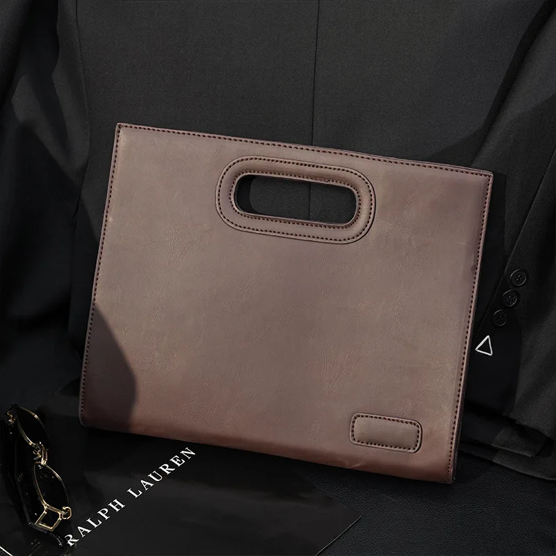 

Vintage Men's Clutches Handbags Fashion Business Document Bags Men Women Clutch Bags Luxury PU Leather Unisex Clutches Satchels