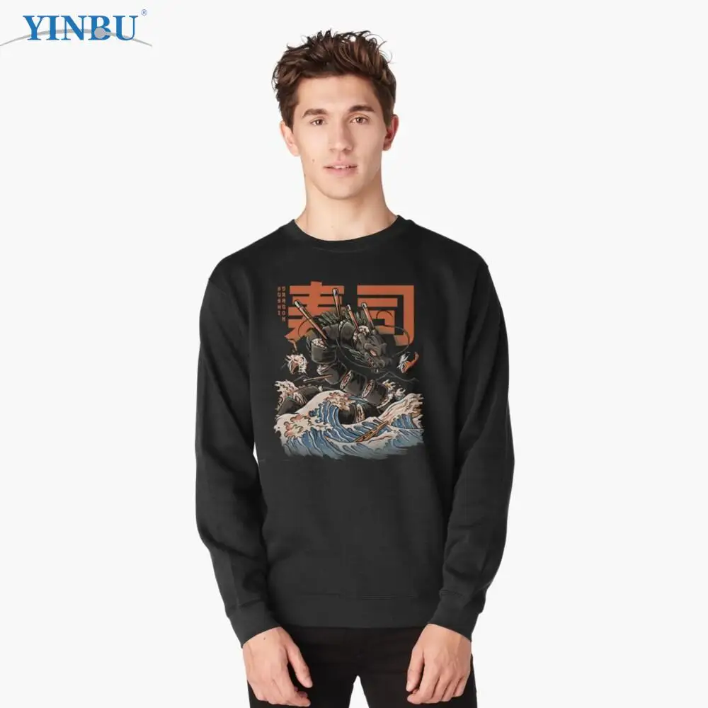 

The Black Sushi Dragon Lightweight Sweatshirt fashion streetwear Men's clothes