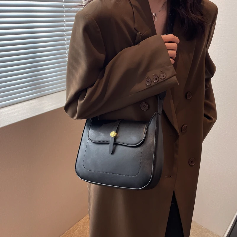 Jin YIde Vintage Crossbody Bags for Women 2023 Luxury Brand Designer Retro Small PU Leather Trend Solid Handbags and Purses Sac