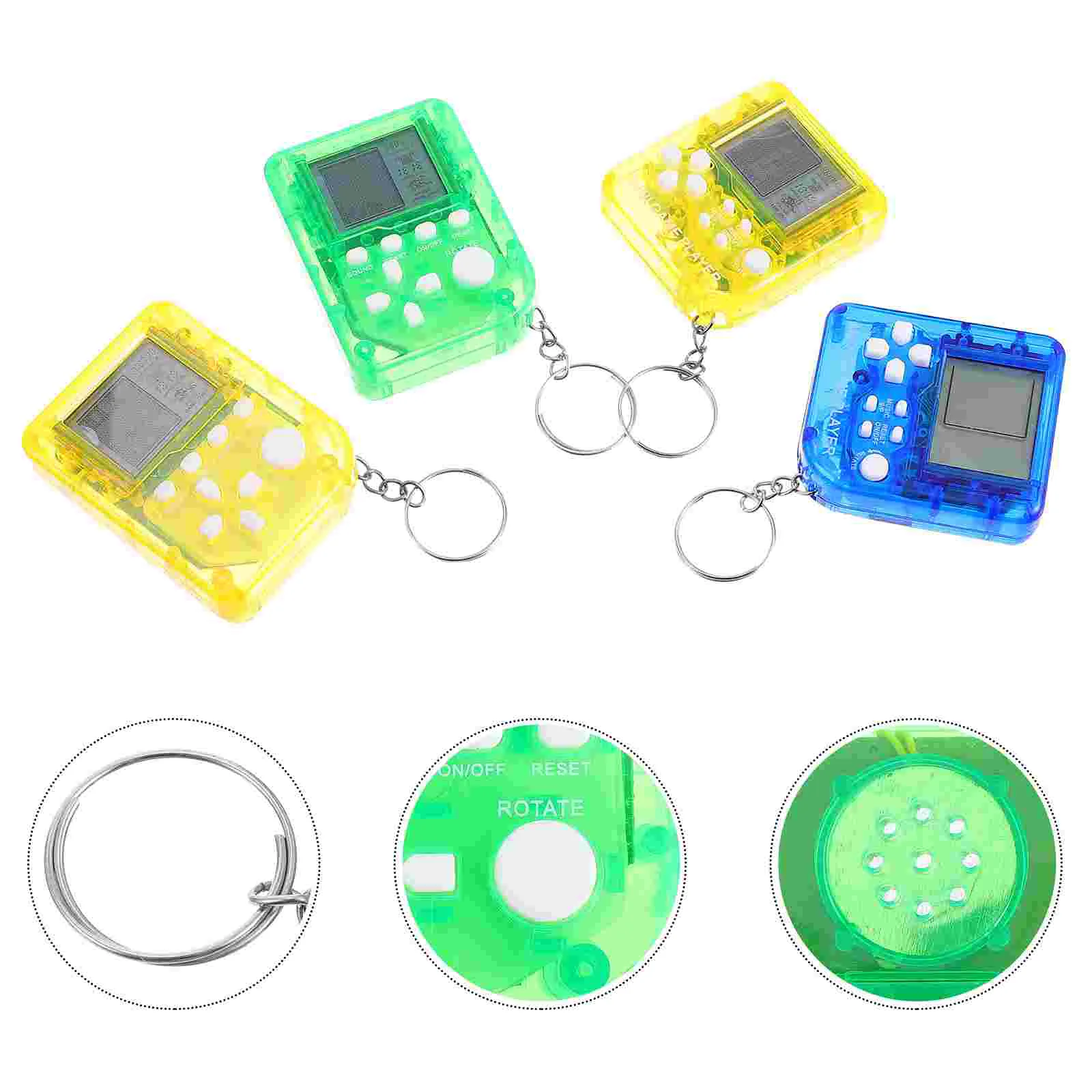 

4pcs Game Keychain Brick Game Keychain Mini Game Keychain Game Key Chain for Keys Gift