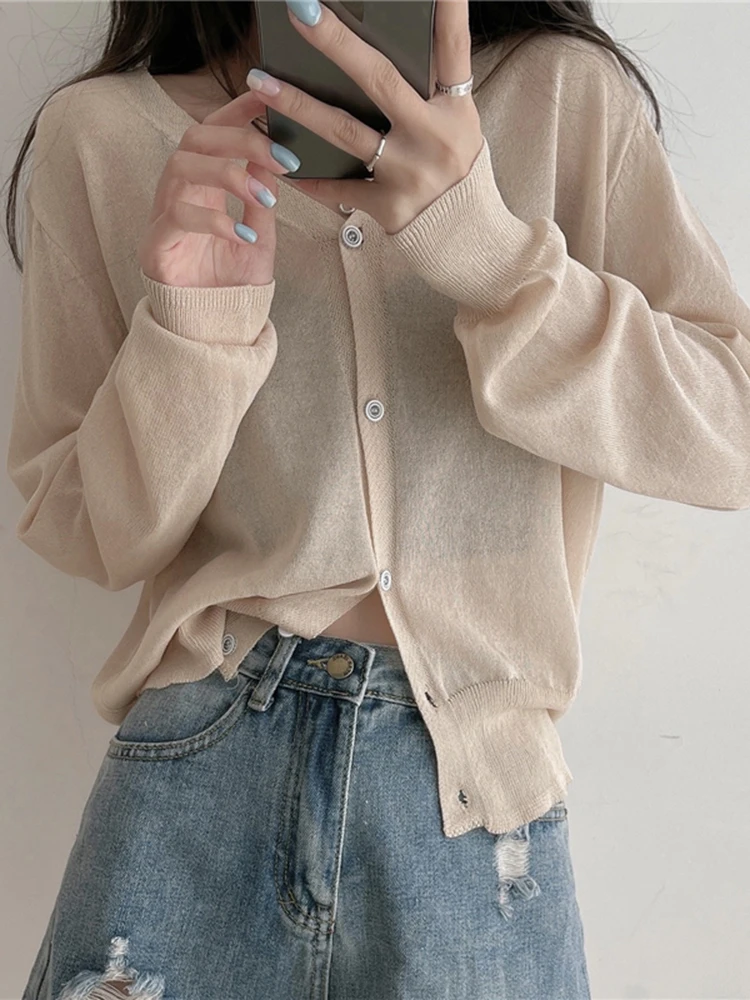 Женская Легкая Трикотажная Повседневная Рубашка Прозрачная Летняя Блузка