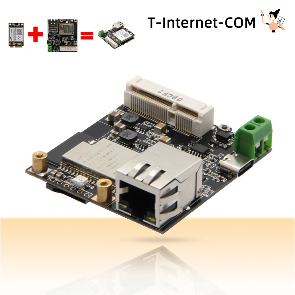 

LILYGO® TTGO T-Internet-COM ESP32 Ethernet For T-PCIE Board IOT Module Wifi Bluetooth Programmer Can Be Welded SIM TF Card Slot