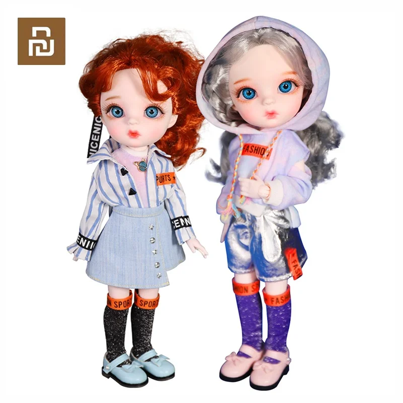 Youpin DBS Lifelike Baby Rubber Dolls Toys Gorgeous Modeling Whole Body Joints Movable 28cm Christmas Surprice Girl Gifts Doll