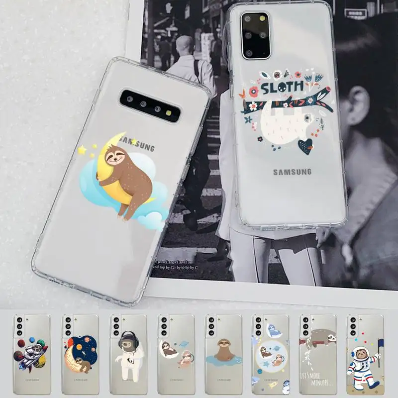 

Cute cartoon Sloth Phone Case for Samsung S20 S10 lite S21 plus for Redmi Note8 9pro for Huawei P20 Clear Case