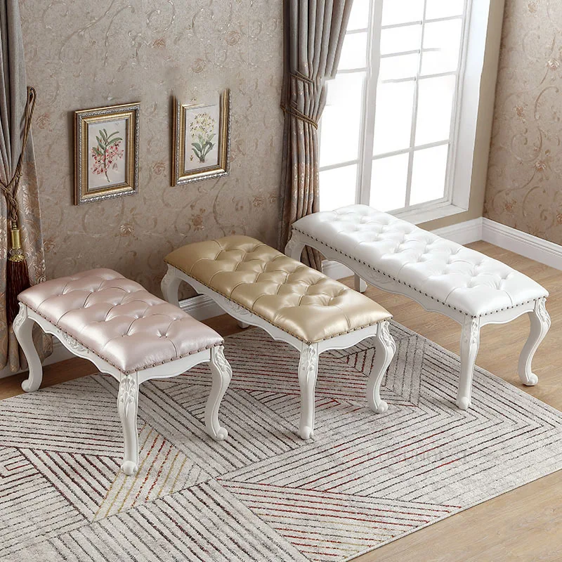 

Home Long Stools Doorway Shoe Changing Stools Nordic Living Room Furniture Upholstered Cushion Bench Solid Wood Bed End Stool