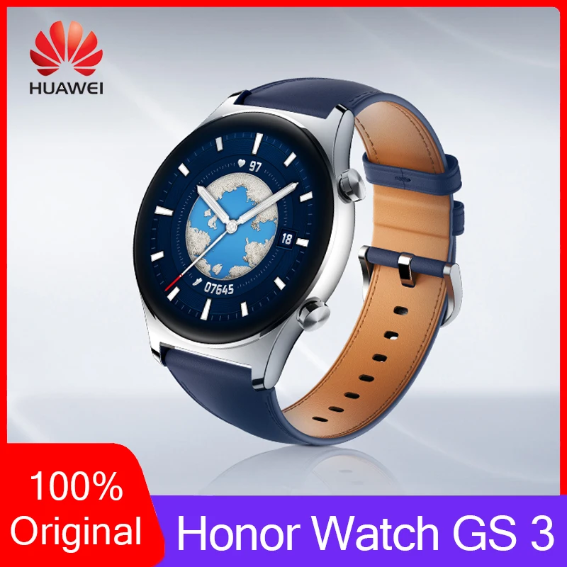 

Honor Smart Watch GS 3 For Men's Watches 1.43"AMOLED Screen Accurate Health Monitoring with GPS Route All-weather Blood Oxygen
