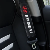 car seat belt shoulder cover cowhide protection seat belt padding pad for hyundai solaris ix35 i20 i30 i40 tucson creta santa fe