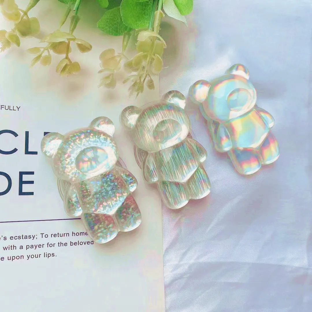 korea style mobile phone accessories griptok cute bear folding finger ring holder for phone cellphone stand grip for iphone 12 free global shipping