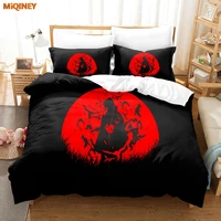 miqiney black sasuke bedding set single twin full queen king size black and red bed set aldult kid bedroom duvetcover sets 3d