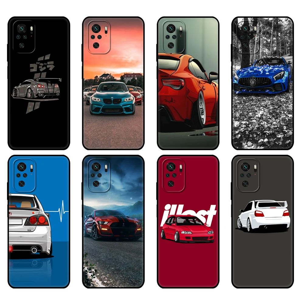 

Черный чехол из ТПУ для Xiaomi Redmi 9T, чехол для Redmi Note 9T, Note 10 Pro, чехол с бульдогом, автомобилем, съемом и сном, JDM