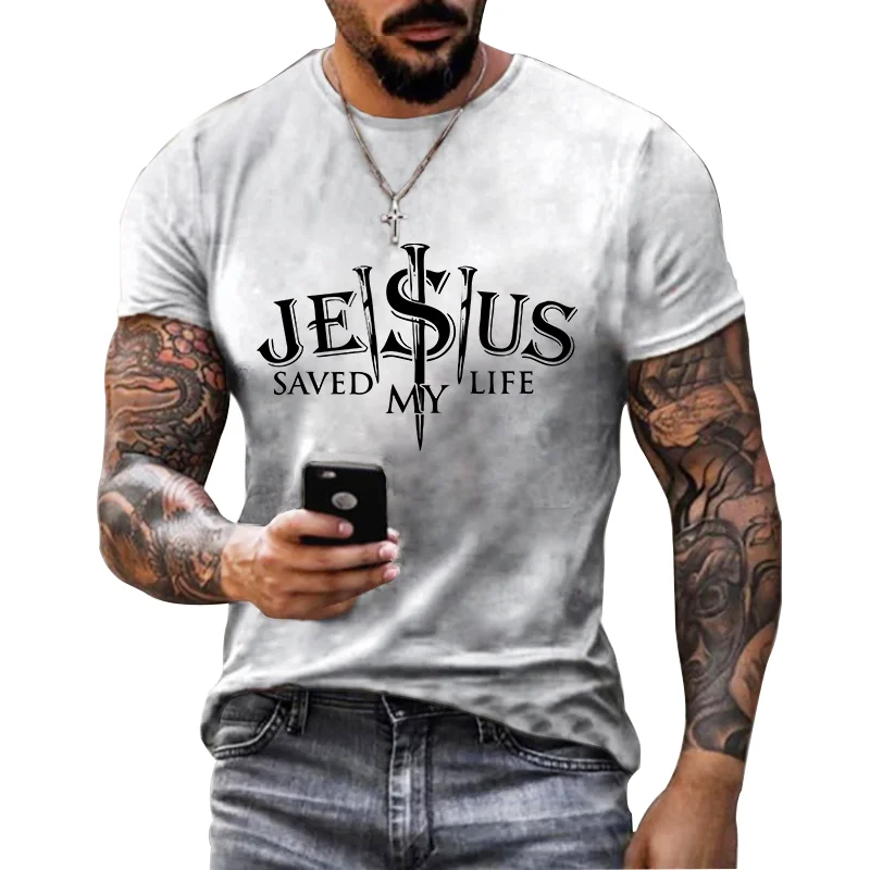 

Jesus Printed T-Shirts O-Neck Hip Hop Tee Tops Men's T-shirt Hot Sale Casual Clothes Harajuku Tee Tops Men Oversized T Shirt 6XL
