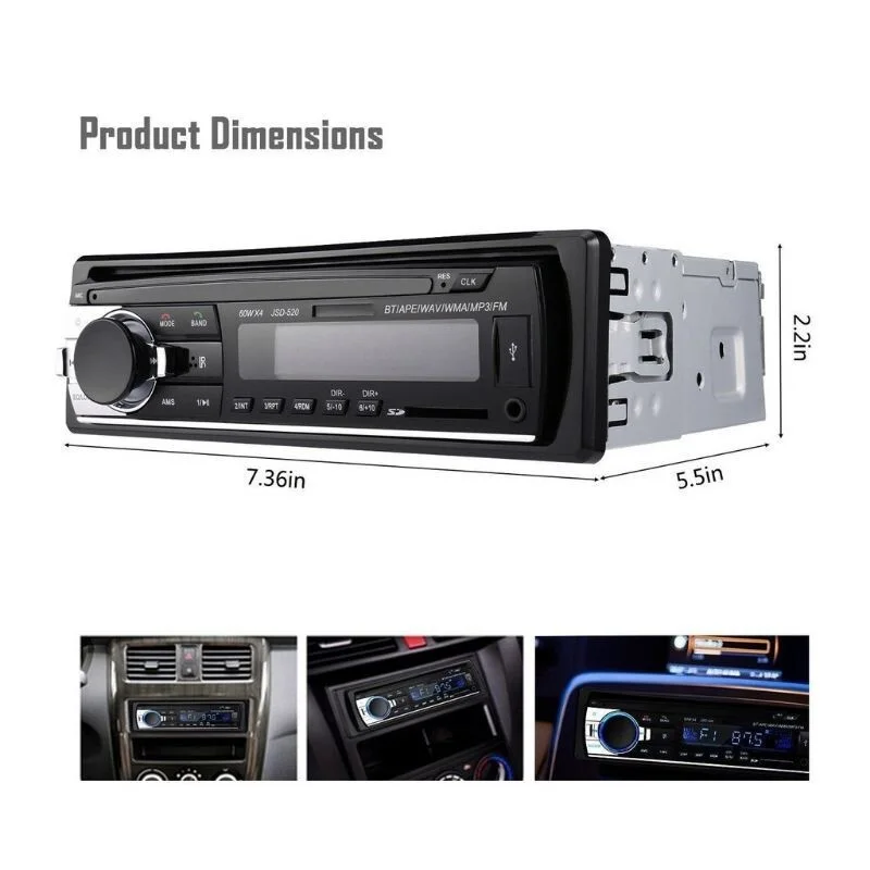 Автомобильный MP3 bluetooth FM плеер один 12 в 1 din стерео радио Aux вход приемник SD USB аудио