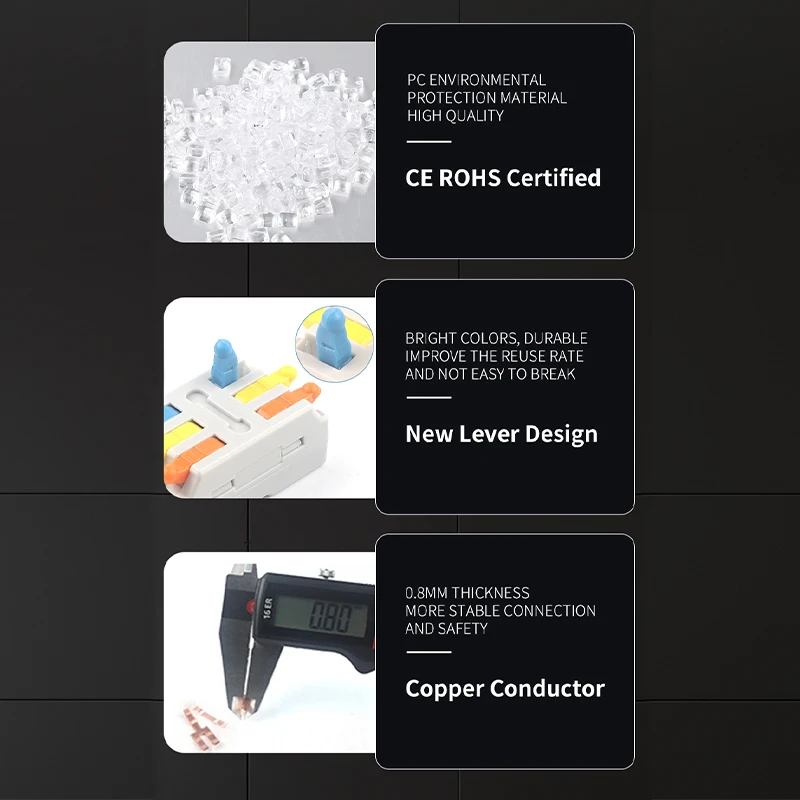 Смешанные Мини-наклейки многоразовые высококачественные клеммные колодки 212 213