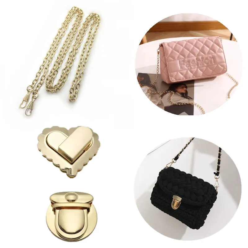 

Metal Women Handbag Crossbody Purse Chain Gold Silver Accessories for Shoulder Bags Metal Bag Buckle Bag Lock for DIY Bag