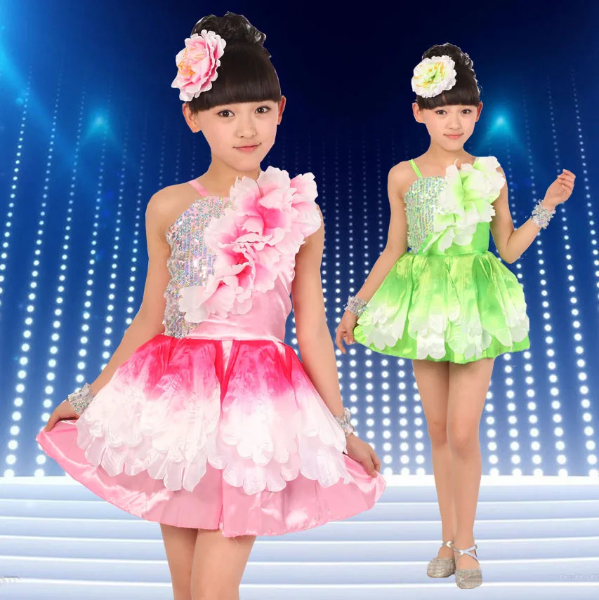 Милые цветочные Fringe этап платье для сцены детей Обувь девочек конкурс Костюмы