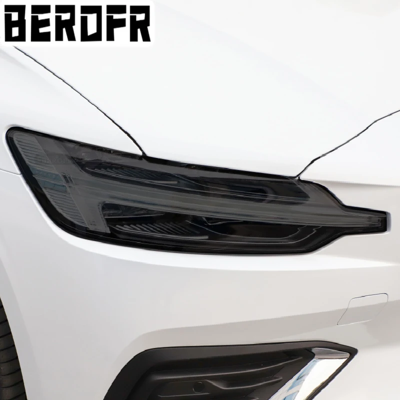 

Car Headlight Protective Tint Film Smoke Black Transparent TPU Light Sticker For Volvo V60 S60 2018 2019 2020 Accessories