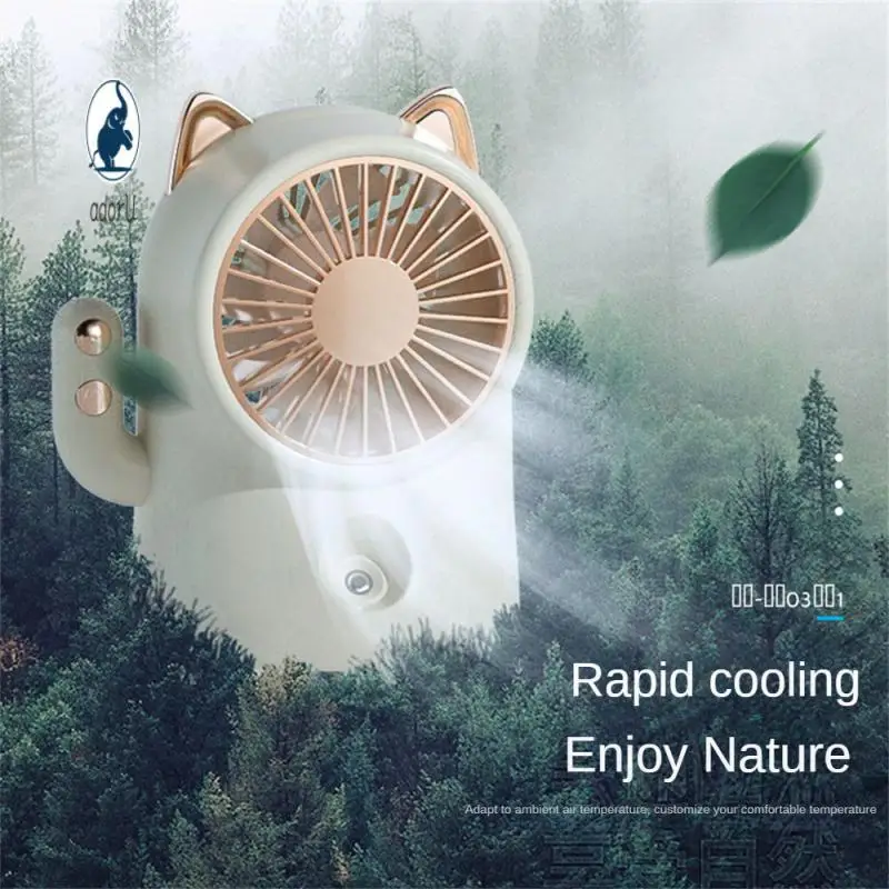 

Cool Down Spray Mute Fan Portable Viewing Window Multifunction Nano Dorms Available Desktop Mini Cartoon Battery Hydrating